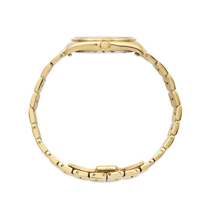 Sydney Crystal-Embellished Analogue Watch  –Green Dial, Gold Tone Case & Gold Bracelet