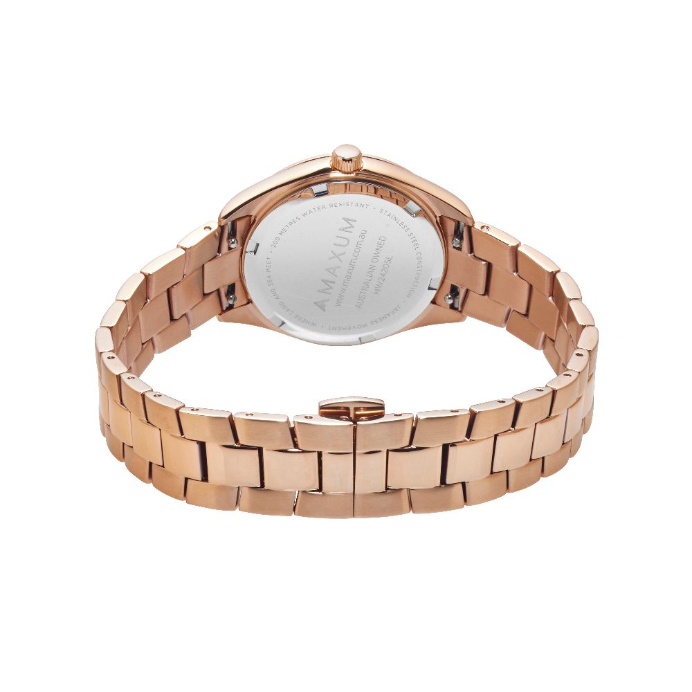 Sydney Crystal-Embellished Analogue Watch  – Rose Gold Tone Dial, Rose Gold Tone Case & Bracelet