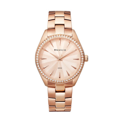 Sydney Crystal-Embellished Analogue Watch  – Rose Gold Tone Dial, Rose Gold Tone Case & Bracelet