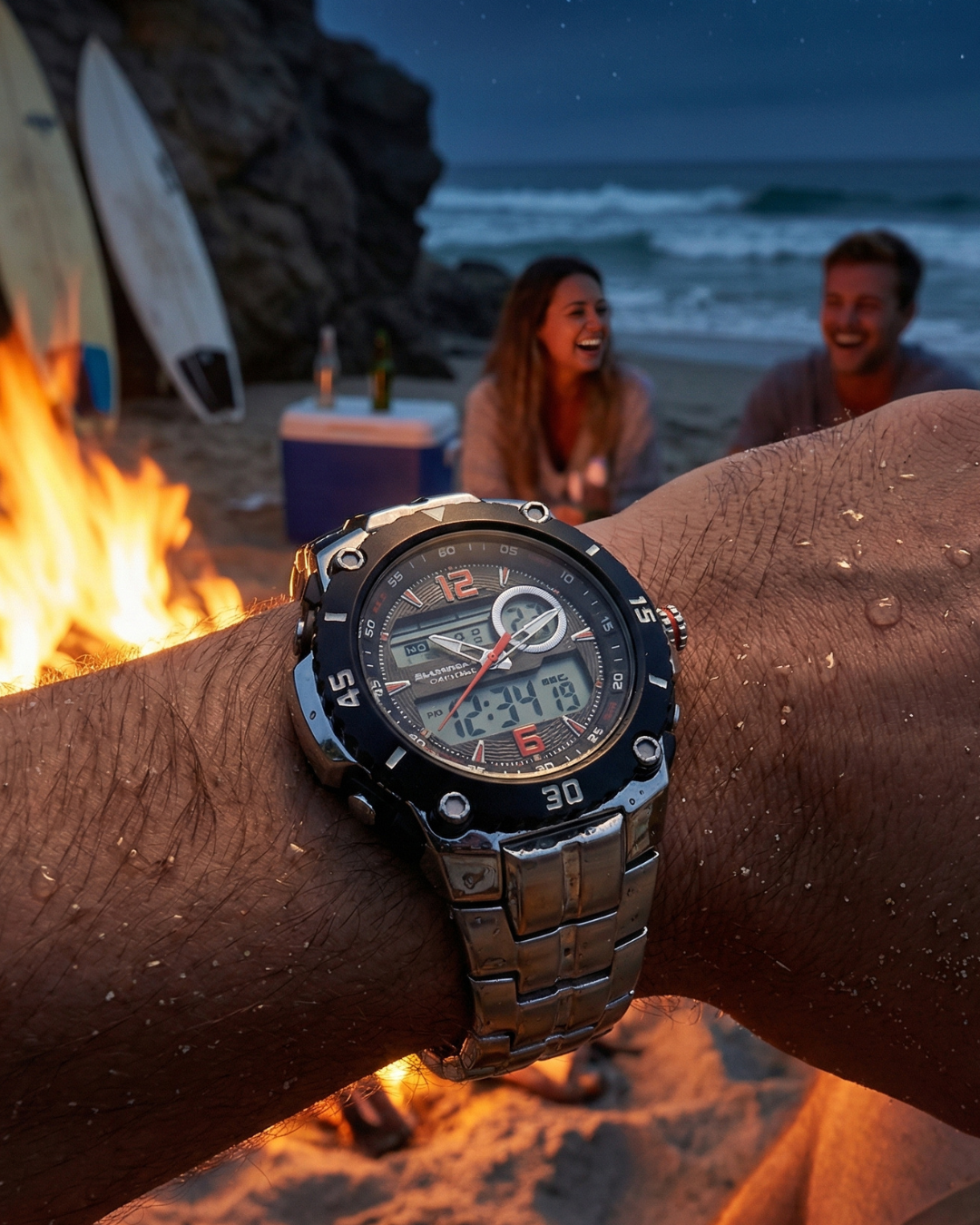 Maverick Stainless Steel Ana Digi Watch