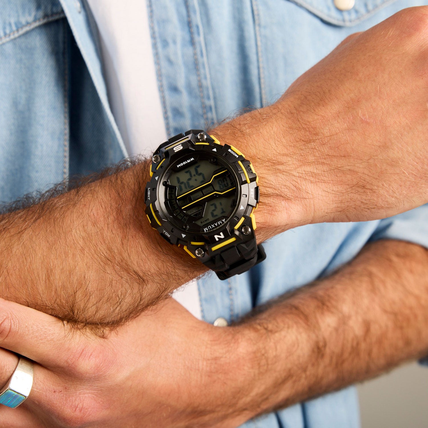 Pioneer Black and Yellow Digital Watch