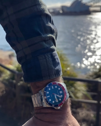 Prince Analogue Date Watch – Blue Dial, Silver-Tone Case & Bracelet