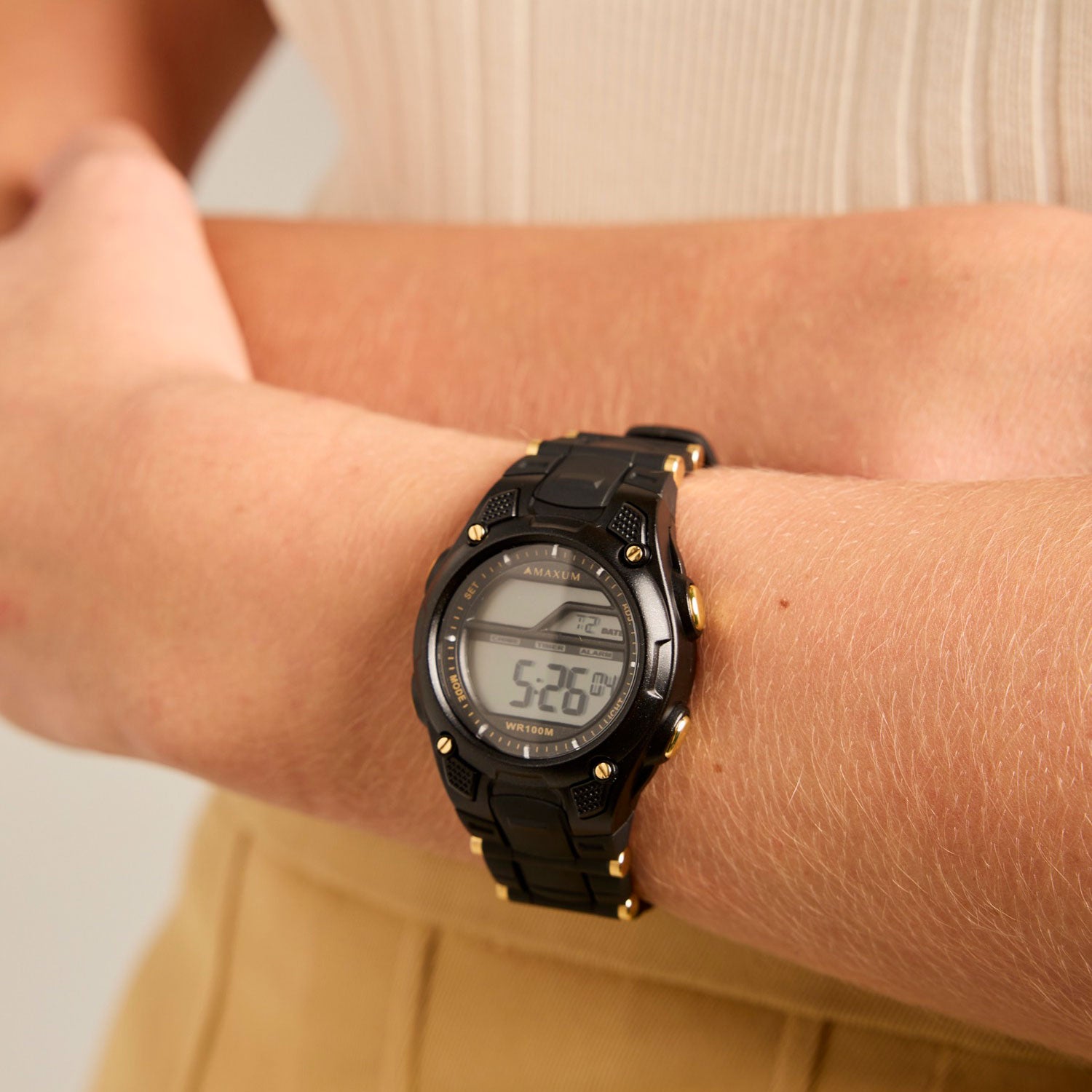 Swing Black and Gold Digital Watch