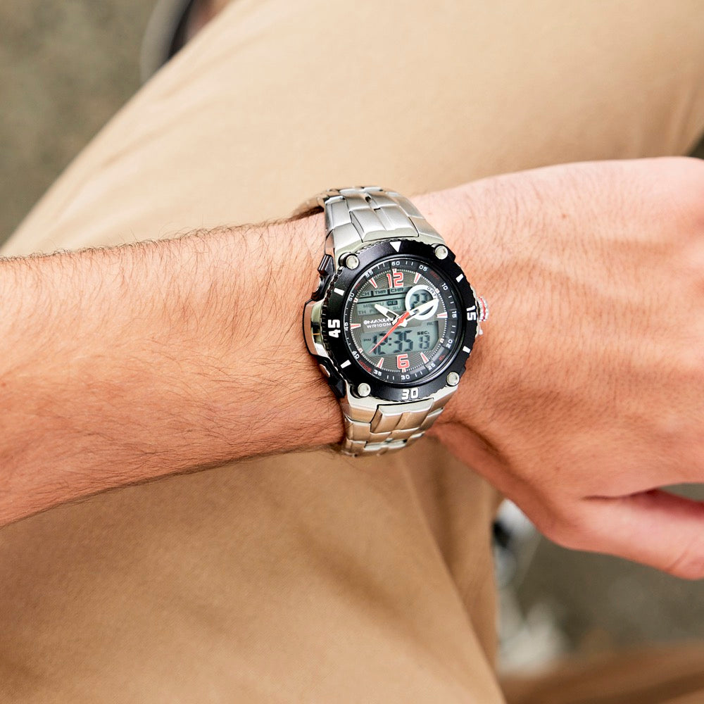 Maverick Stainless Steel Ana Digi Watch