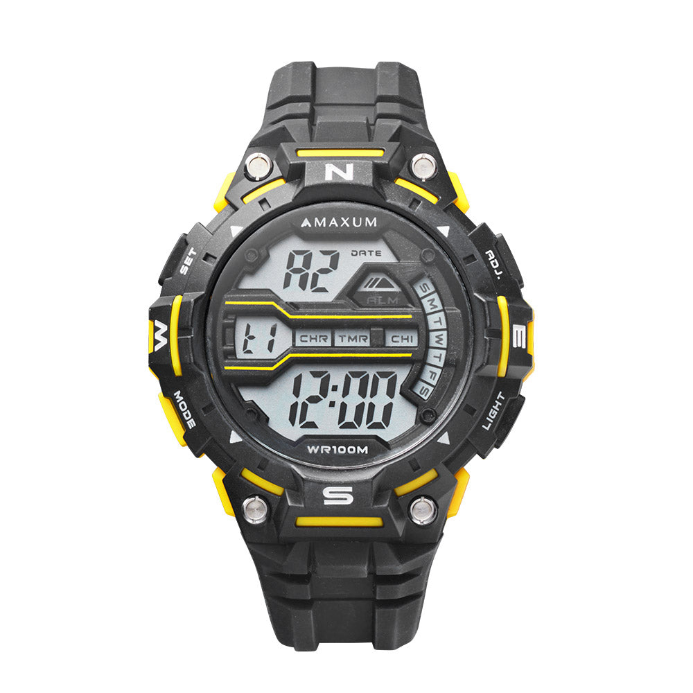Pioneer Black and Yellow Digital Watch