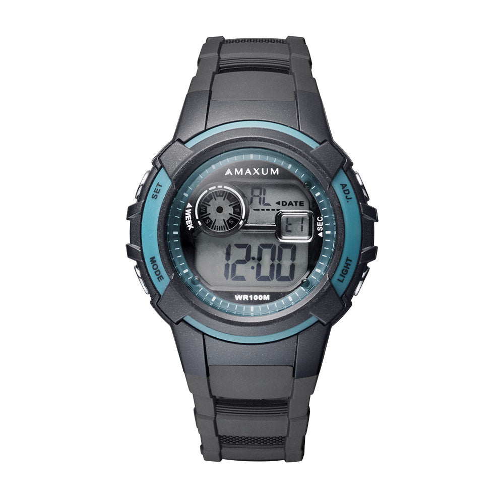 Button Black and Blue Digital Watch