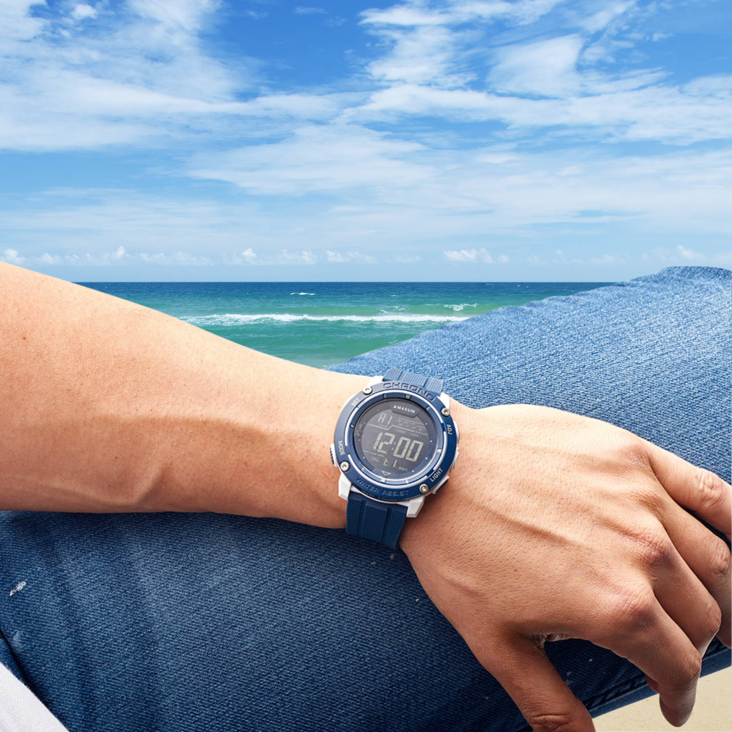 Brave Navy Blue Digital Watch