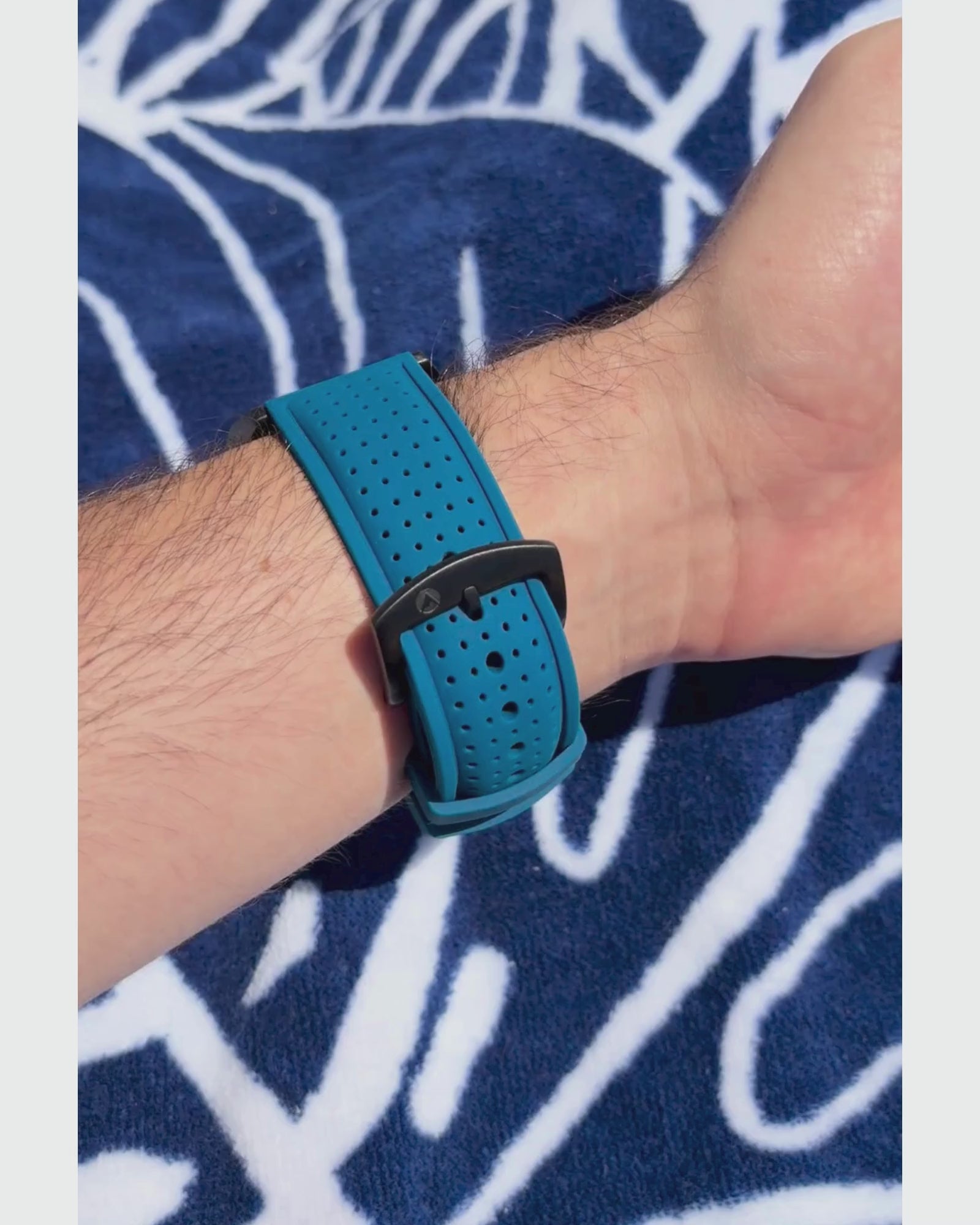 Raglan Digital Square Unisex Tide Watch – Black Case, Black Dial & Blue Silicone Strap